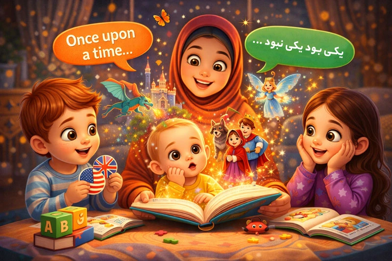 قصه‌گویی دوزبانه؛ پلی بین زبان، احساس و تخیل کودک